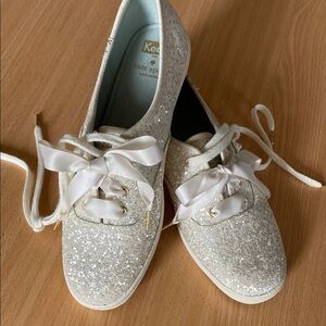 KATE SPADE/Keds Glitter Sneakers with Ribbon Laces - BRAND NEW